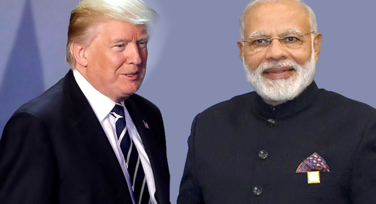 P M modi with donald trump