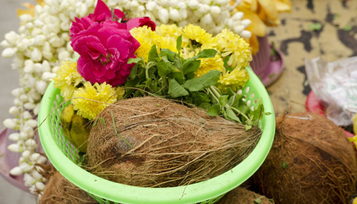 -archana-thali with coconut